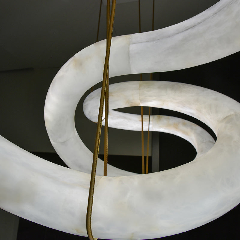 Blus Lighting Scarlett Designer Alabaster Pendant Light, Modern Inspired Chandelier