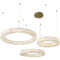Blus Lighting Modern Luxury Alabaster Ring Chandelier, Modern Circular Chandelier