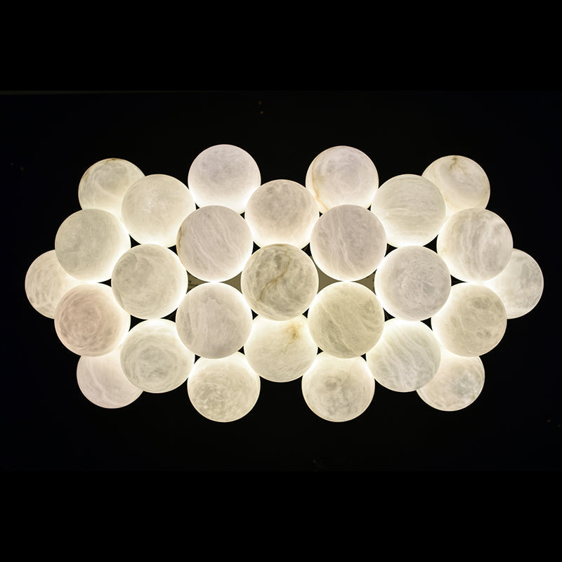 Blus Lighting Setlla 27-Alabaster Ball Chandelier, Luxury Model Lighting