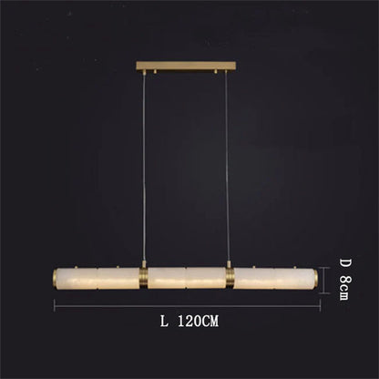 Alden Modern Linear Alabaster Chandelier