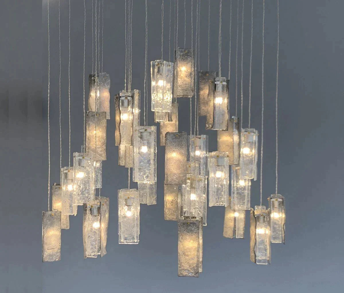 1/25/60/84-Light Colorful Rectangle Cluster Glass Tile Pendant/Chandelier