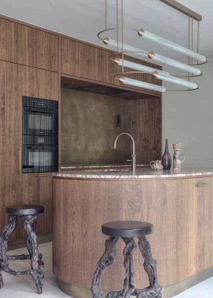 1/3-Layer Brass Ellipse Horizontal Extra Large LED Chandelier