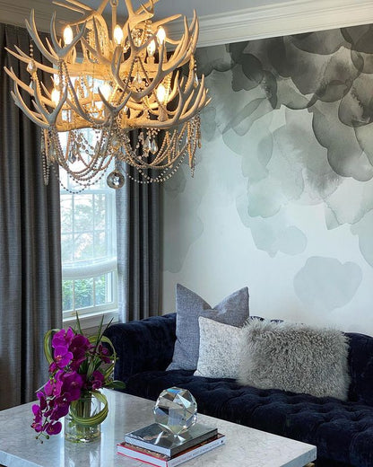 2-Tier Pure White Antler Chandelier