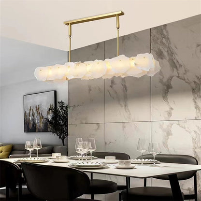 Blushlighting Alabaster Modern Snowflake Linear Chandelier