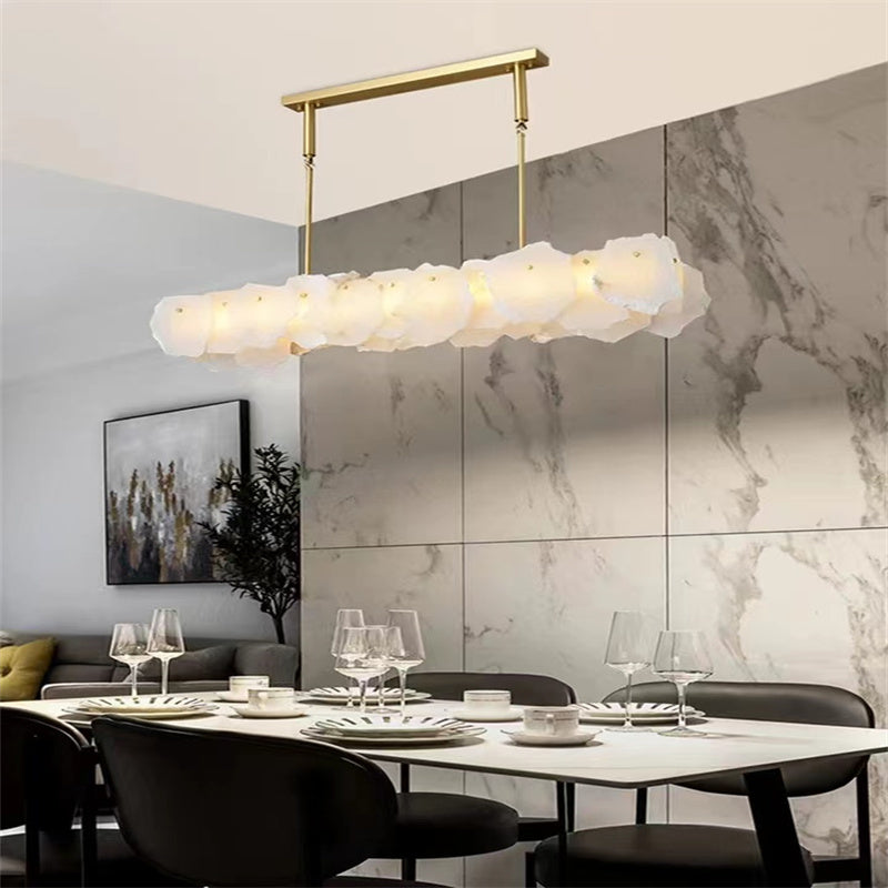 Blushlighting Alabaster Modern Snowflake Linear Chandelier