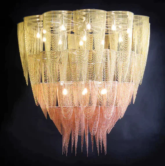 13/19-Light Extra Large Creative Multi-tiered Personalized Tassel Chandelier