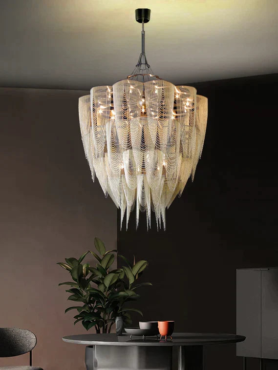 13/19-Light Extra Large Creative Multi-tiered Personalized Tassel Chandelier