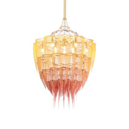 13/19-Light Extra Large Creative Multi-tiered Personalized Tassel Chandelier