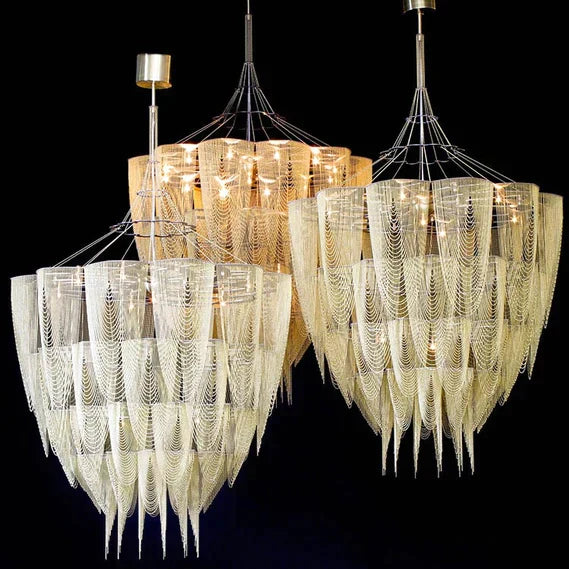 13/19-Light Extra Large Creative Multi-tiered Personalized Tassel Chandelier