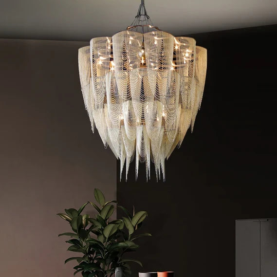 13/19-Light Extra Large Creative Multi-tiered Personalized Tassel Chandelier