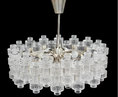 1/2-Tier Intricately Patterned Glass Chandelier