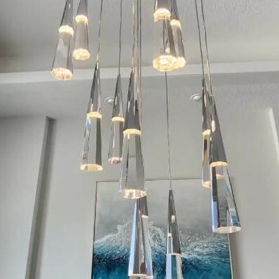 1/13/25-Light Polished Chrome Crystal LED Pendant