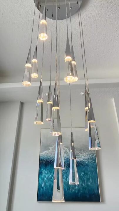 1/13/25-Light Polished Chrome Crystal LED Pendant