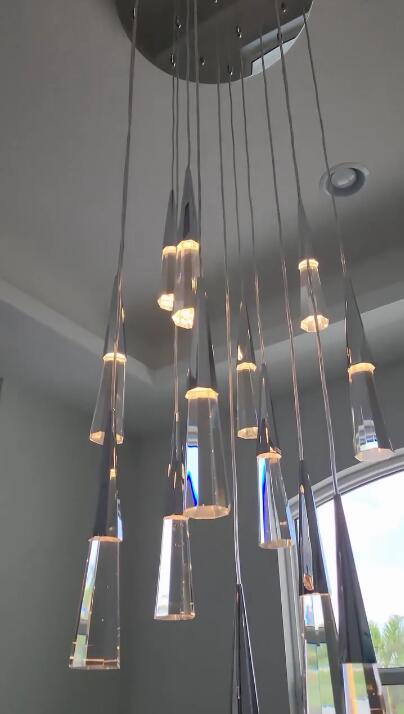 1/13/25-Light Polished Chrome Crystal LED Pendant