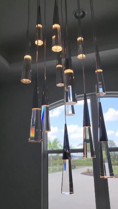 1/13/25-Light Polished Chrome Crystal LED Pendant