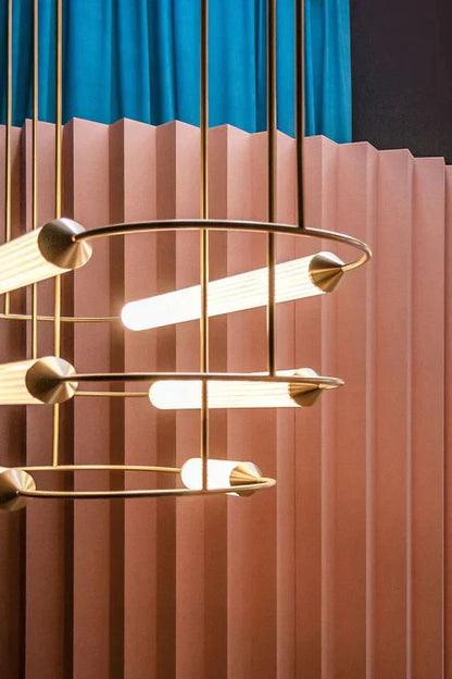 1/3-Layer Brass Ellipse Horizontal Extra Large LED Chandelier