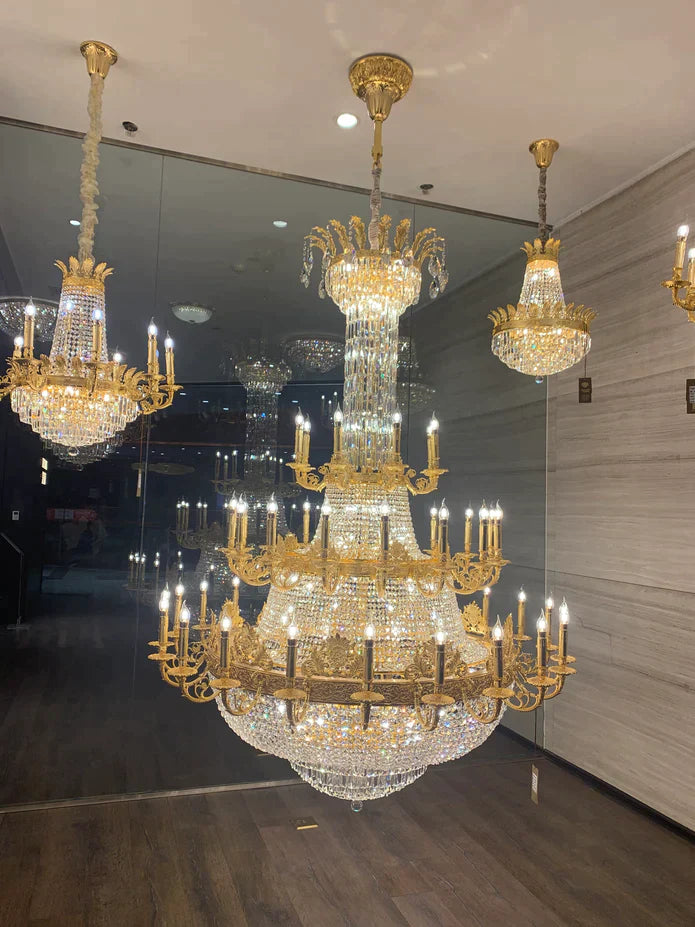 1/3-Layer Empire Candle Crystal Multi-tiered Chandelier