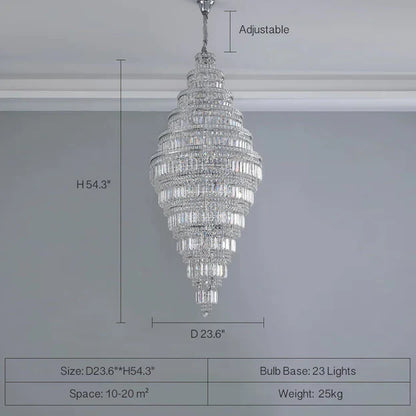 11-Tier  Extra Large Crystal Chandelier in Chrome Finish