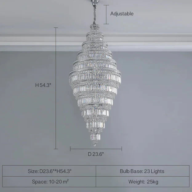 11-Tier  Extra Large Crystal Chandelier in Chrome Finish