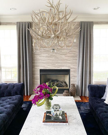 2-Tier Pure White Antler Chandelier