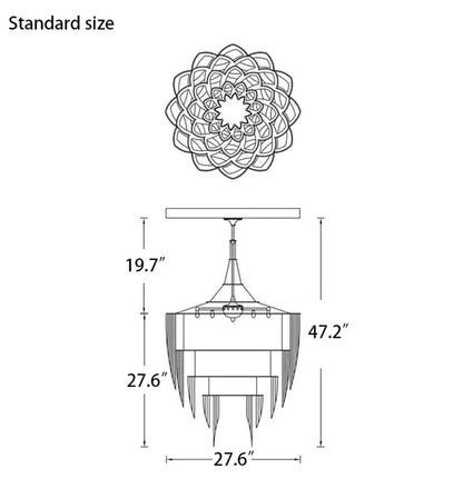 13/19-Light Extra Large Creative Multi-tiered Personalized Tassel Chandelier