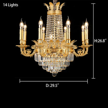 1/3-Layer Empire Candle Crystal Multi-tiered Chandelier
