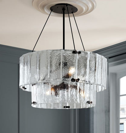Willamette Glass Round Chandelier 2-Tier 32''