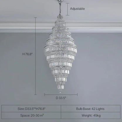 11-Tier  Extra Large Crystal Chandelier in Chrome Finish