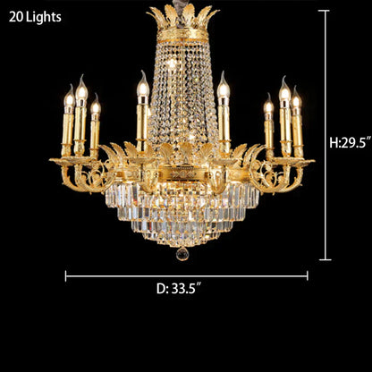 1/3-Layer Empire Candle Crystal Multi-tiered Chandelier
