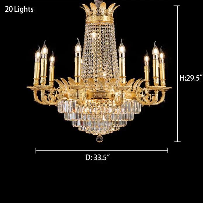 1/3-Layer Empire Candle Crystal Multi-tiered Chandelier