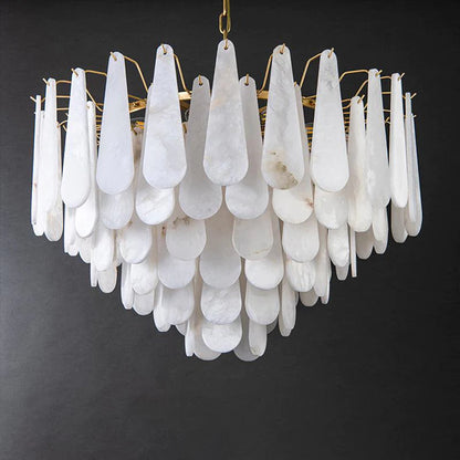 Suellen Alabaster Foyer Chandelier Lighting, Luxury Modern Lighting
