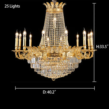 1/3-Layer Empire Candle Crystal Multi-tiered Chandelier