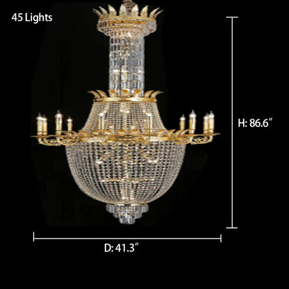 1/3-Layer Empire Candle Crystal Multi-tiered Chandelier