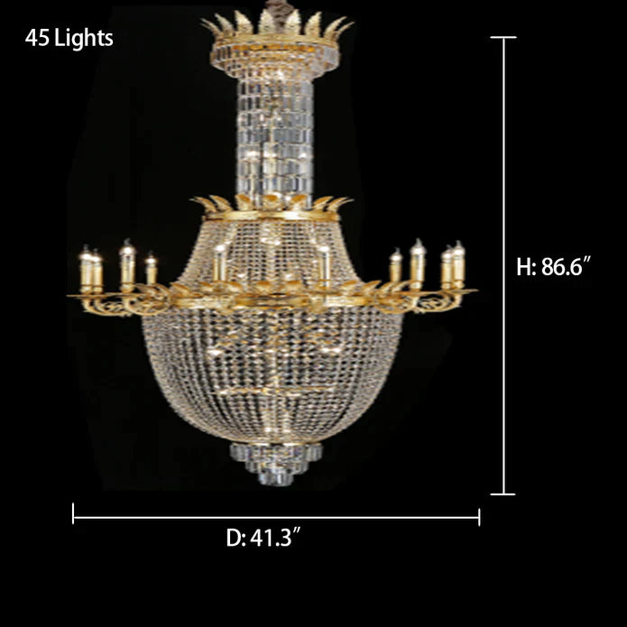 1/3-Layer Empire Candle Crystal Multi-tiered Chandelier