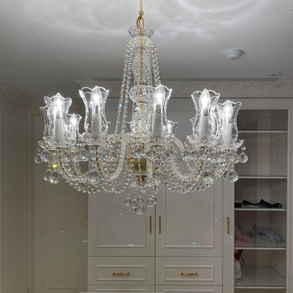 12/30-Light Candle Light Crystal Chandelier