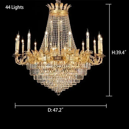 1/3-Layer Empire Candle Crystal Multi-tiered Chandelier