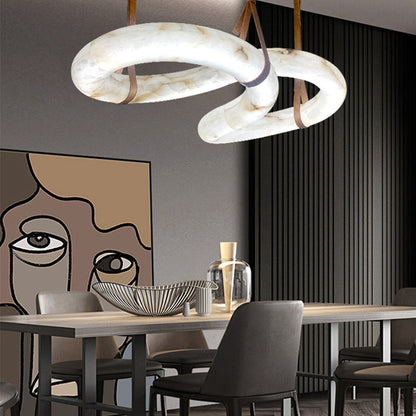 Blus Lighting Beverly Designer Contemporary Alabaster Pendant Light for Living Room