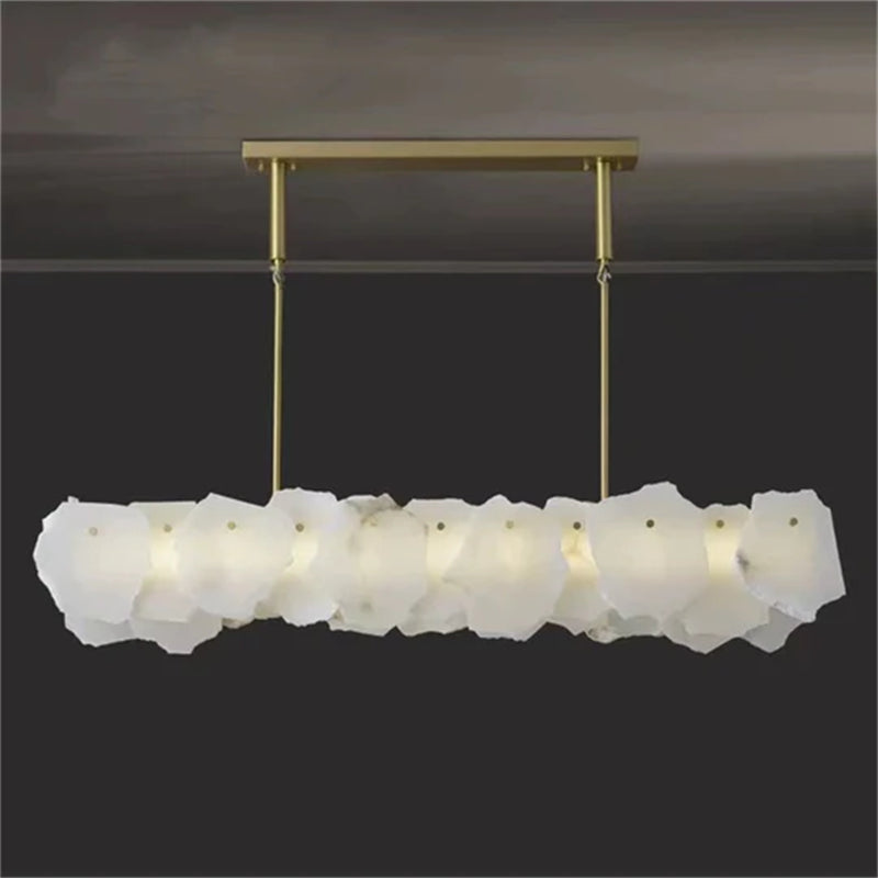 Blushlighting Alabaster Modern Snowflake Linear Chandelier