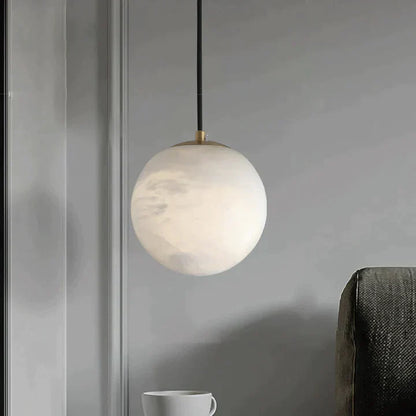 Alabaster Ball Pendant Light, Island Mini Pendant Light