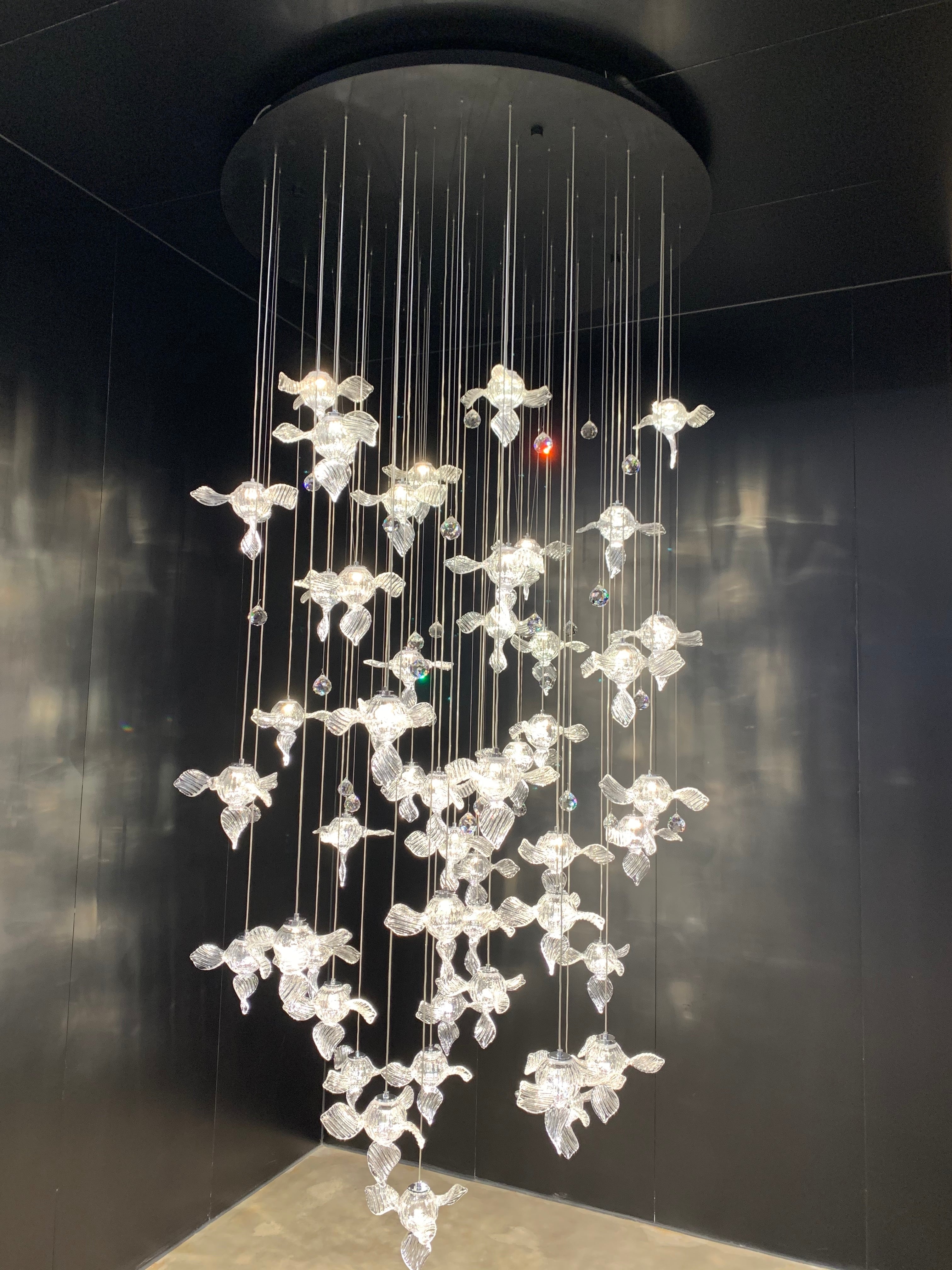 2023 New Art Design Propeller-like Crystal Chandelier for Staircase/Villa/Foyer/High-ceiling Space