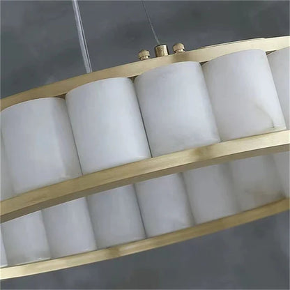 Blushlighting Alabaster Circle Round Pendent Light, Galaxy Pendant Light