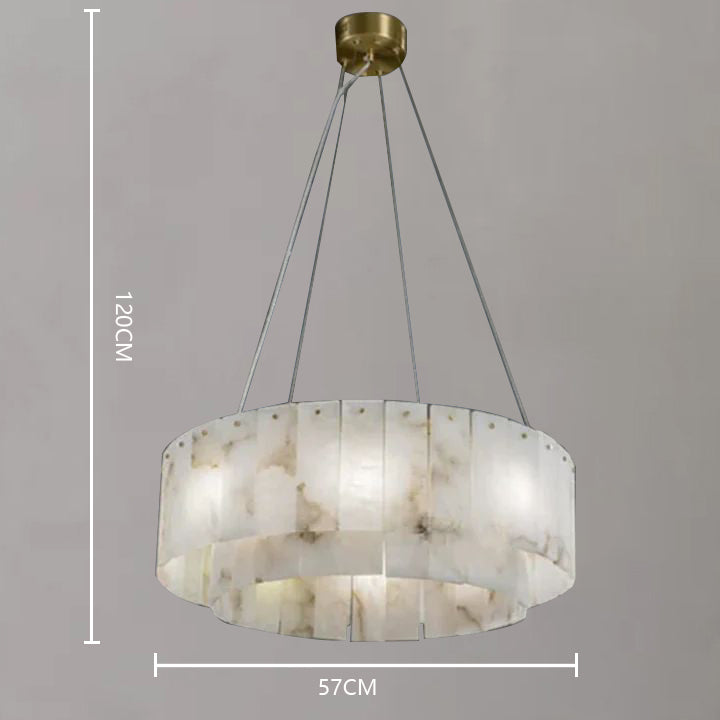 Alabaster 2-Tier Round Chandelier