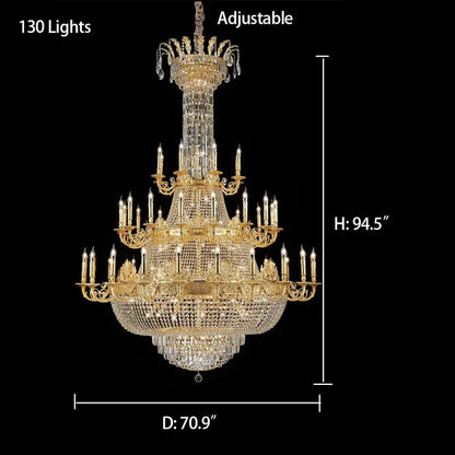 1/3-Layer Empire Candle Crystal Multi-tiered Chandelier