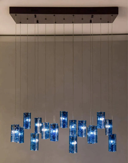 1/25/60/84-Light Colorful Rectangle Cluster Glass Tile Pendant/Chandelier