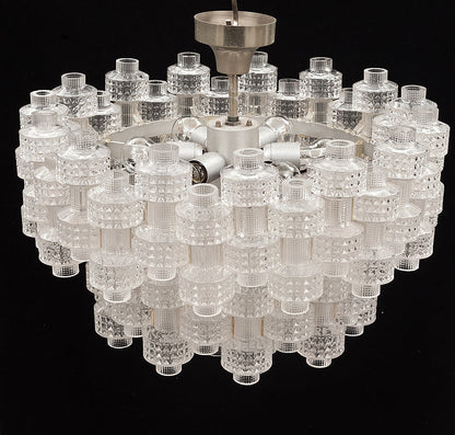 1/2-Tier Intricately Patterned Glass Chandelier