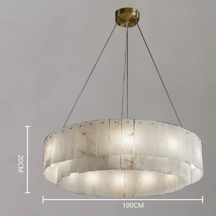 Alabaster 2-Tier Round Chandelier
