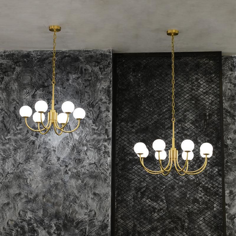 Blus Lighting Labster Modern Antique Brass Chandelier