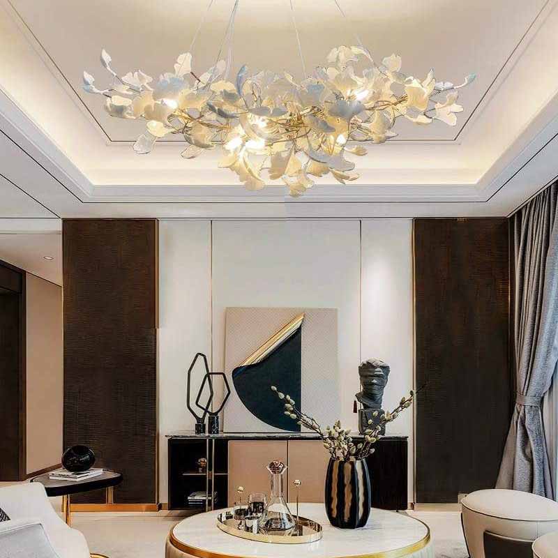 Blus Lighting Ceramic Ginkgo Ceramic Chandelier