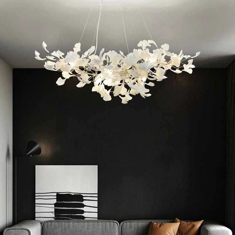 Blus Lighting Ceramic Ginkgo Ceramic Chandelier