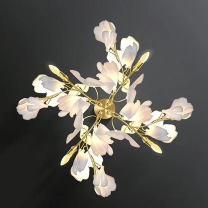 Ceramic Ginkgo Leaf Wall Lamp